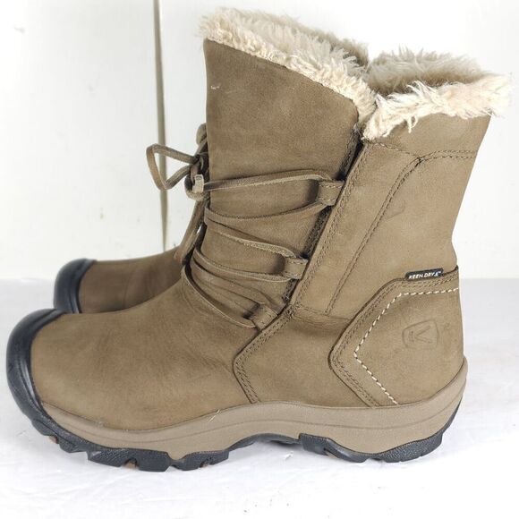 Keen Women's Brighton Low US6 Brown Leather insulated  Shearling Snow Boots - Picture 2 of 16